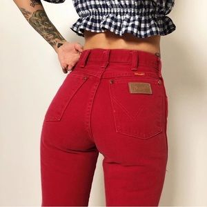 Vintage 1970’s Cherry Red High Waisted Wranglers!